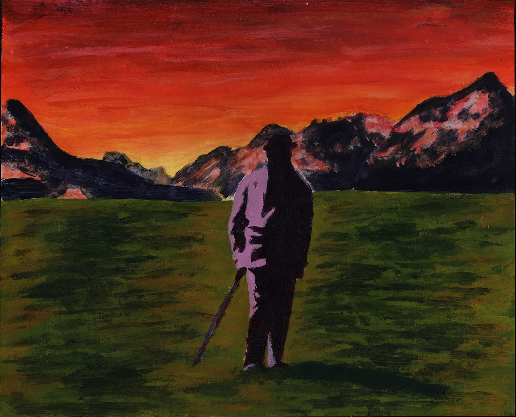 vignette dessin homme se baladant